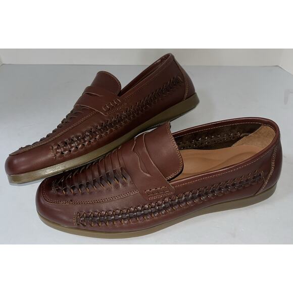 Rodd and Gunn Soft Leather Brown Mens Woven Loafer Size‎ 46 US 12 Slip On - Picture 10 of 10